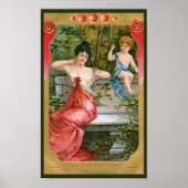  Valentijnsdag, Victoriaans dame met Cherub Poster (Voorkant)
