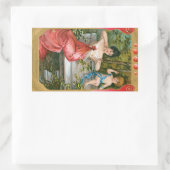  Valentijnsdag, Victoriaans dame met Cherub Rechthoekige Sticker (Tas)
