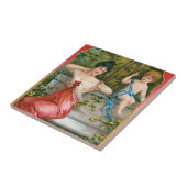  Valentijnsdag, Victoriaans dame met Cherub Tegeltje (Zijkant)