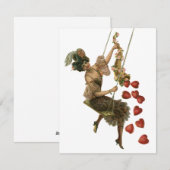 Valentijnsdag, Victoriaans dame op een schommel Feestdagenkaart (Voorkant / Achterkant)