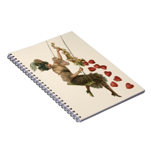  Valentijnsdag, Victoriaans dame op een schommel Notitieboek (Rechterzijde)
