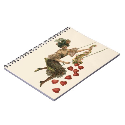 Valentijnsdag, Victoriaans dame op een schommel Notitieboek (Linkerzijde)