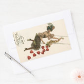  Valentijnsdag, Victoriaans dame op een schommel Rechthoekige Sticker (Envelop)