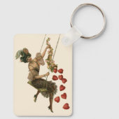 Valentijnsdag, Victoriaans dame op een schommel Sleutelhanger (Achterkant)