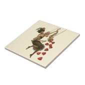  Valentijnsdag, Victoriaans dame op een schommel Tegeltje (Zijkant)