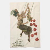  Valentijnsdag, Victoriaans dame op een schommel Theedoek (Verticaal)