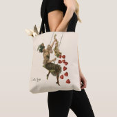 Valentijnsdag, Victoriaans dame op een schommel Tote Bag (Dichtbij)