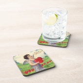  Valentijnsdag, Victoriaans Engel met Hart Drankjes Onderzetter (Rechterzijde)