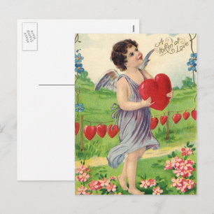  Valentijnsdag, Victoriaans Engel met Hart Feestdagenkaart