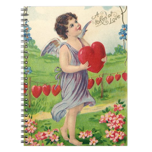 Valentijnsdag, Victoriaans Engel met Hart Notitieboek (Voorkant)