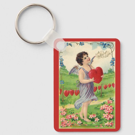  Valentijnsdag, Victoriaans Engel met Hart Sleutelhanger (Voorkant)