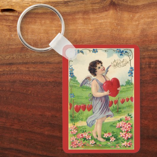  Valentijnsdag, Victoriaans Engel met Hart Sleutelhanger (Voorkant)