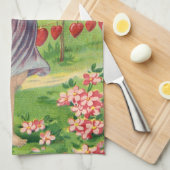 Valentijnsdag, Victoriaans Engel met Hart Theedoek (Quarter Fold)