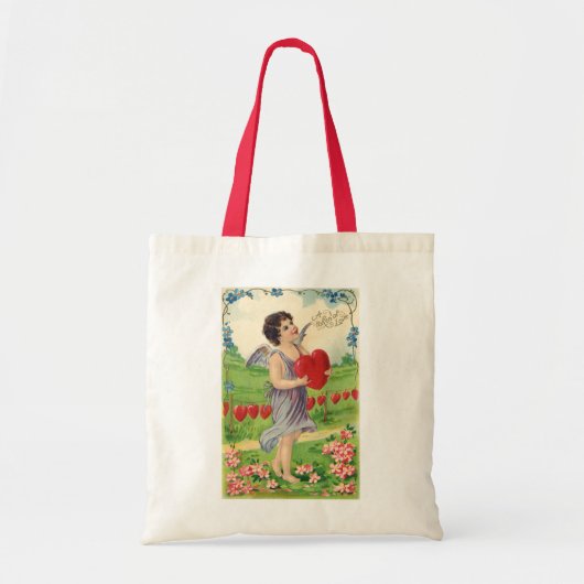 Valentijnsdag, Victoriaans Engel met Hart Tote Bag (Voorkant)