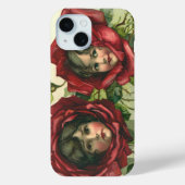  Valentijnsdag, Victoriaans gezichten in Rozen Case-Mate iPhone Case (Achterkant)