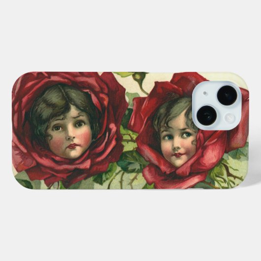  Valentijnsdag, Victoriaans gezichten in Rozen Case-Mate iPhone Case (Achterkant (horizontaal))