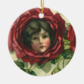 Valentijnsdag, Victoriaans gezichten in Rozen Keramisch Ornament (Voorkant)