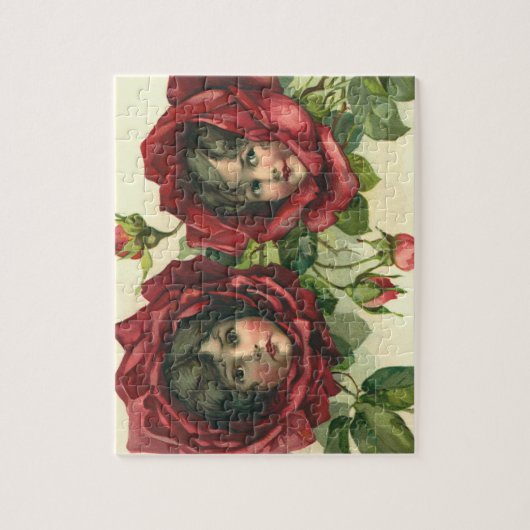  Valentijnsdag, Victoriaans gezichten in Rozen Legpuzzel (Verticaal)