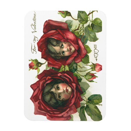 Valentijnsdag, Victoriaans gezichten in Rozen Magneet (Verticaal)