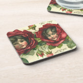  Valentijnsdag, Victoriaans gezichten in Rozen Onderzetter (Linkerzijde)
