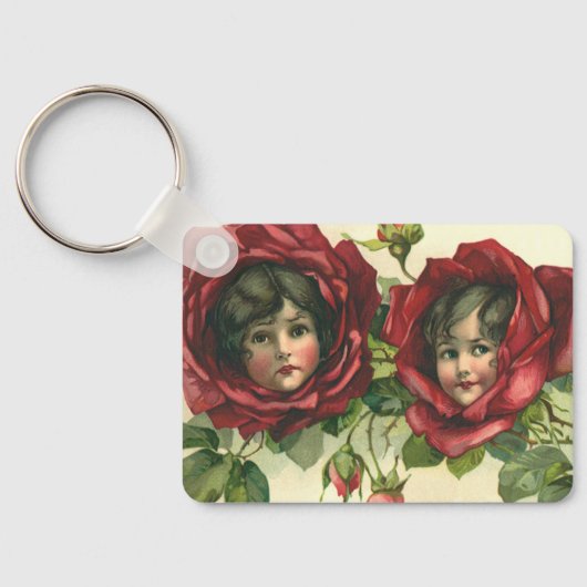  Valentijnsdag, Victoriaans gezichten in Rozen Sleutelhanger (Achterkant)