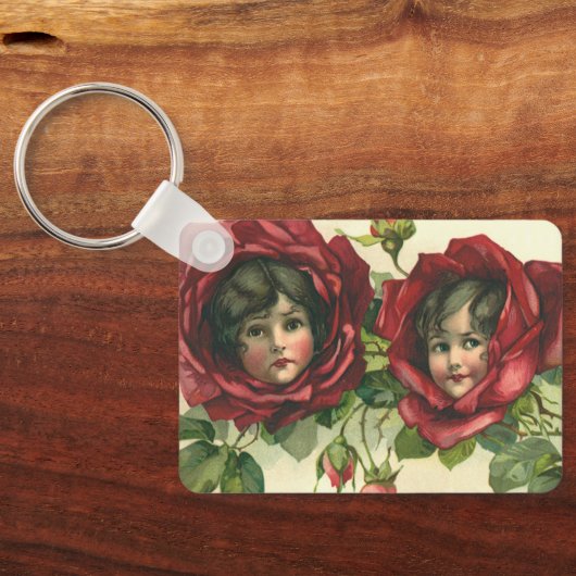  Valentijnsdag, Victoriaans gezichten in Rozen Sleutelhanger (Achterkant)