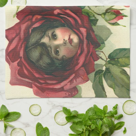  Valentijnsdag, Victoriaans gezichten in Rozen Theedoek (Gevouwen)