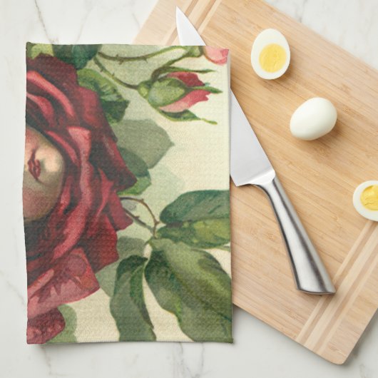  Valentijnsdag, Victoriaans gezichten in Rozen Theedoek (Quarter Fold)