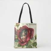Valentijnsdag, Victoriaans gezichten in Rozen Tote Bag (Voorkant)