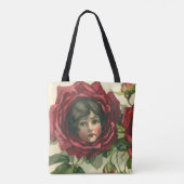 Valentijnsdag, Victoriaans gezichten in Rozen Tote Bag (Achterkant)