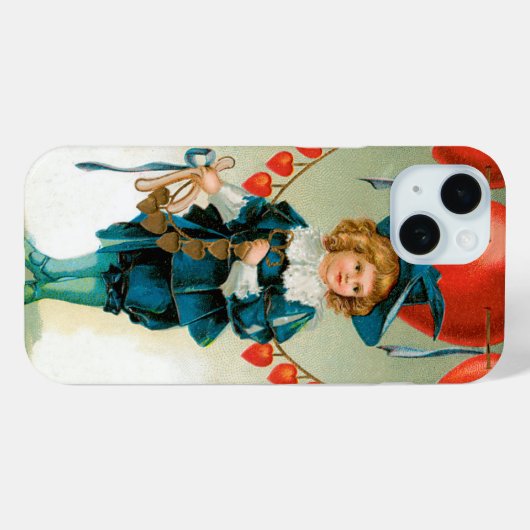  Valentijnsdag, Victoriaans Jongen met Harten Case-Mate iPhone Case (Achterkant (horizontaal))