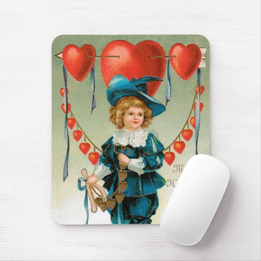  Valentijnsdag, Victoriaans Jongen met Harten Muismat (Met muis)