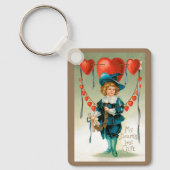  Valentijnsdag, Victoriaans Jongen met Harten Sleutelhanger (Voorkant)