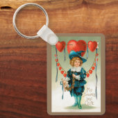  Valentijnsdag, Victoriaans Jongen met Harten Sleutelhanger (Voorkant)