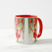  Valentijnsdag, Victoriaans meisje met hart Mok (Voorkant rechts)