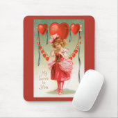  Valentijnsdag, Victoriaans meisje met hart Muismat (Met muis)