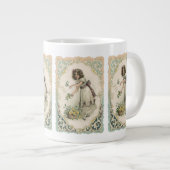 Valentijnsdag, Victoriaans Meisje met Rozen Grote Koffiekop (Voorkant rechts)