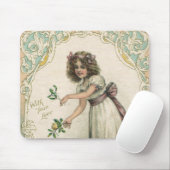  Valentijnsdag, Victoriaans Meisje met Rozen Muismat (Met muis)