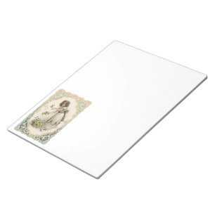 Valentijnsdag, Victoriaans Meisje met Rozen Notitieblok