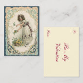  Valentijnsdag, Victoriaans Meisje met Rozen Notitiekaartje (Voorkant / Achterkant)