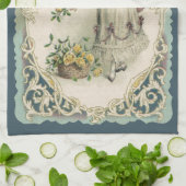 Valentijnsdag, Victoriaans Meisje met Rozen Theedoek (Gevouwen)