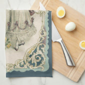 Valentijnsdag, Victoriaans Meisje met Rozen Theedoek (Quarter Fold)