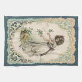 Valentijnsdag, Victoriaans Meisje met Rozen Theedoek (Horizontaal)