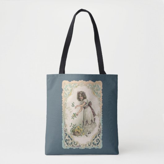  Valentijnsdag, Victoriaans Meisje met Rozen Tote Bag (Voorkant)