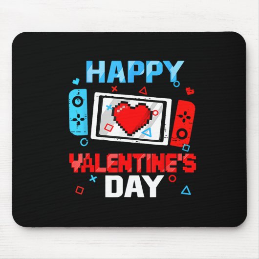 Valentijnsdag Video Game Controller Hart Boy Tod Muismat (Voorkant)