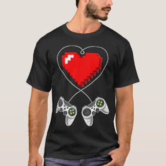Valentijnsdag Video Game Controller Hart Gamer T-shirt