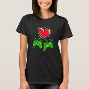 Valentijnsdag Video Games Gamer Boys Mannen Funny T-shirt