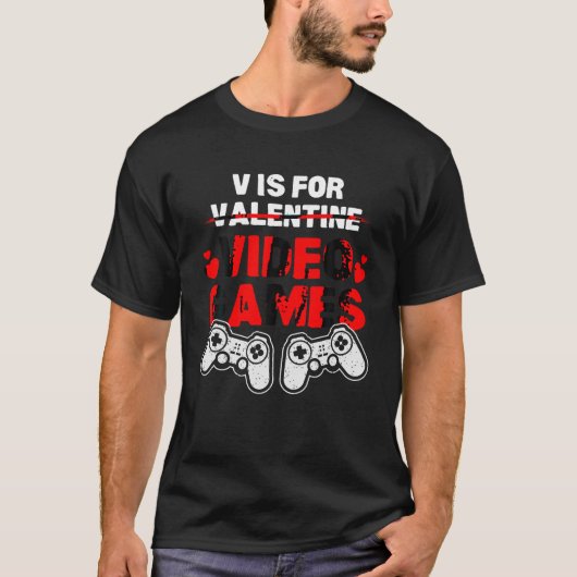 Valentijnsdag Video Games Gaming Joke Mannen vrouw T-shirt (Voorkant)