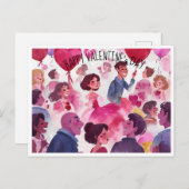 Valentijnsdag viering met ansichtkaarten briefkaart (Voorkant / Achterkant)