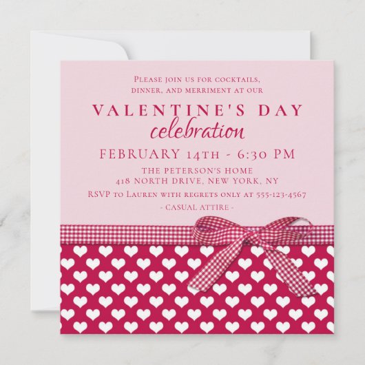 Valentijnsdag viering rode boog kaart (Voorkant)